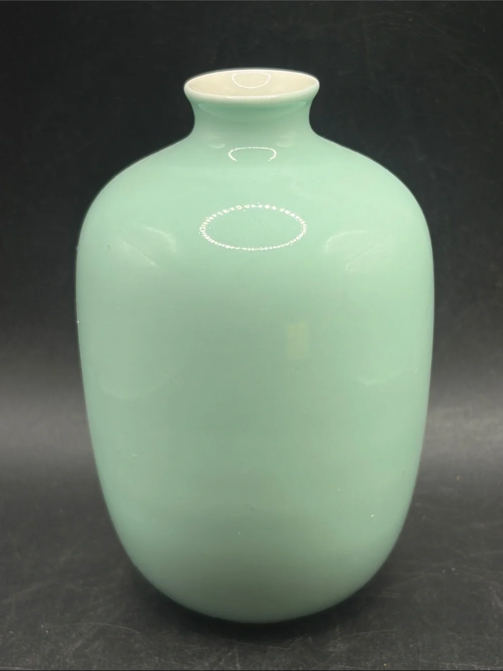 Middle Kingdom Inc. MK Celadon Porcelain Plum Vase Vessel Minimalist Home Decor